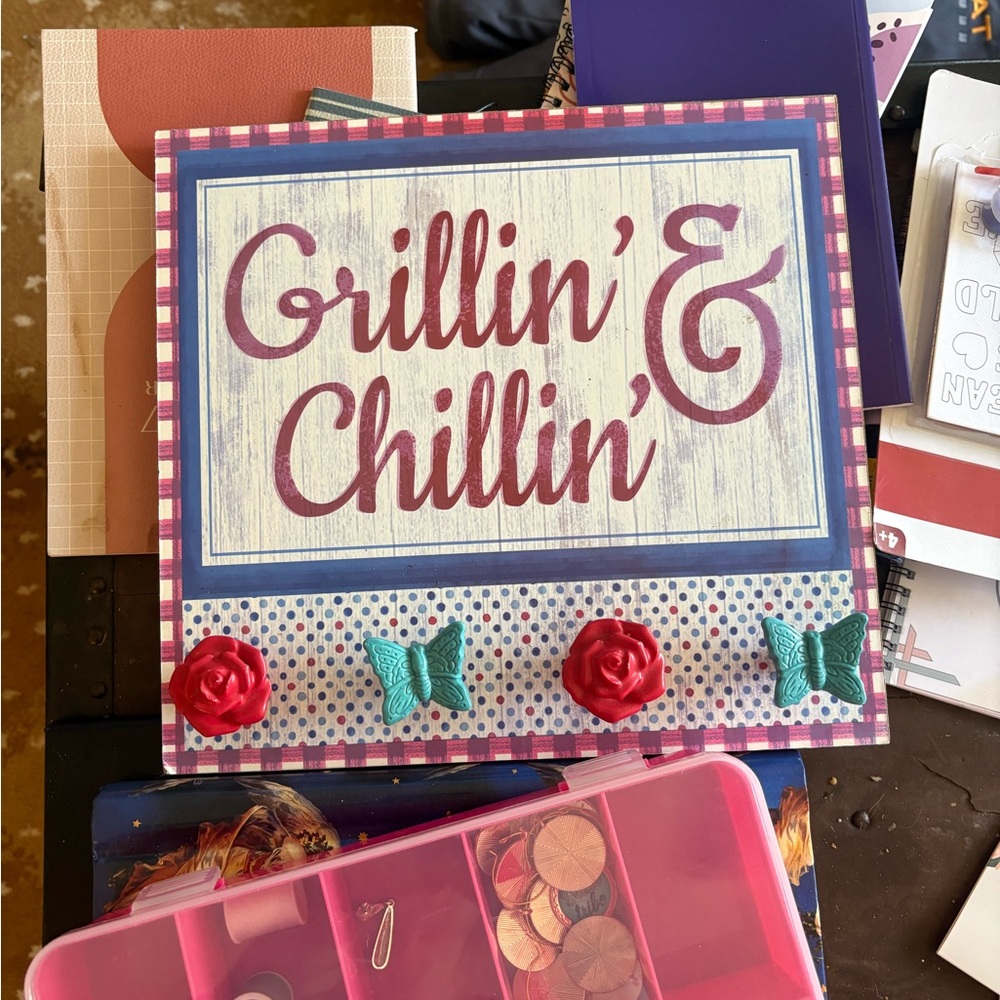 The Pioneer Woman Red and Blue Grillin' & Chillin' Wall Decor